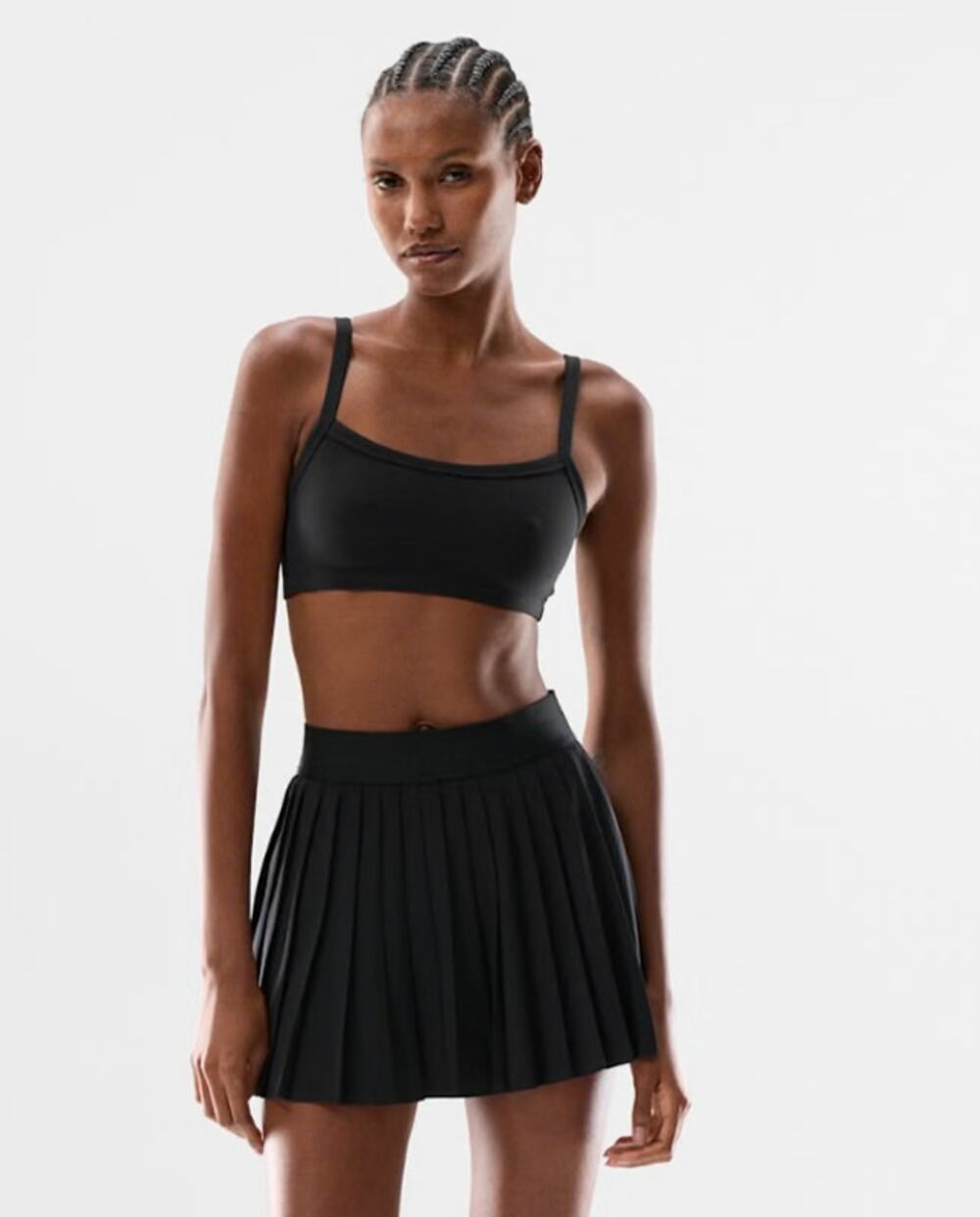 Aritzia Golden Black Pleated Mini Skirt - XS